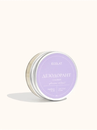 Содовый дезодорант паста для тела с цветочно-ягодным ароматом ECOLAT, 60 г