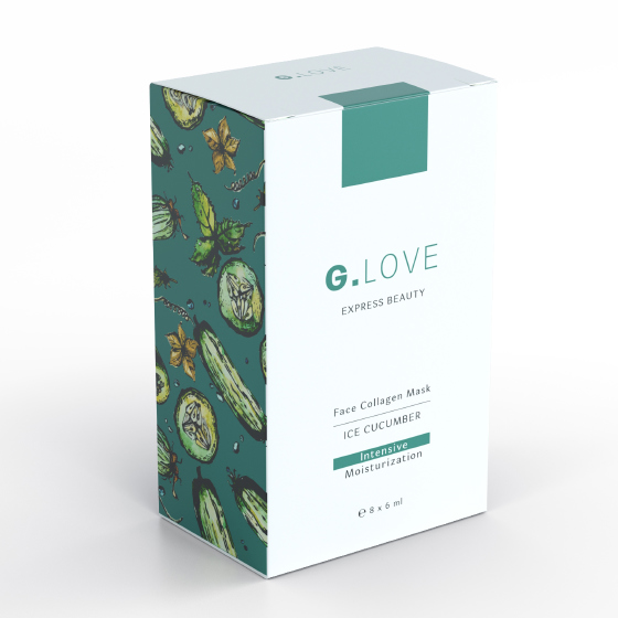 Маска для лица увлажняющая "Ice Cucumber" G.Love, по саше 6 мл / коробка 8 саше