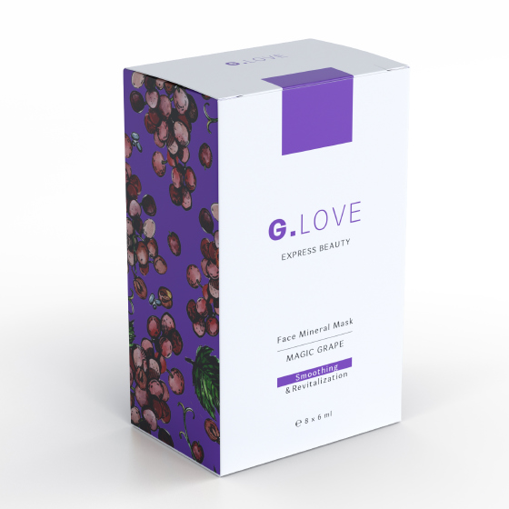 Маска для лица массажная с ресвератролом "Magic Grape" G.Love, по саше 6 мл / коробка 8 саше