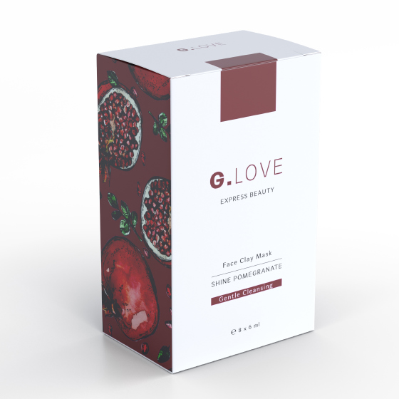 Маска для лица очищающая "Shine Pomegranate" G.Love,  по саше 6 мл / коробка 8 саше